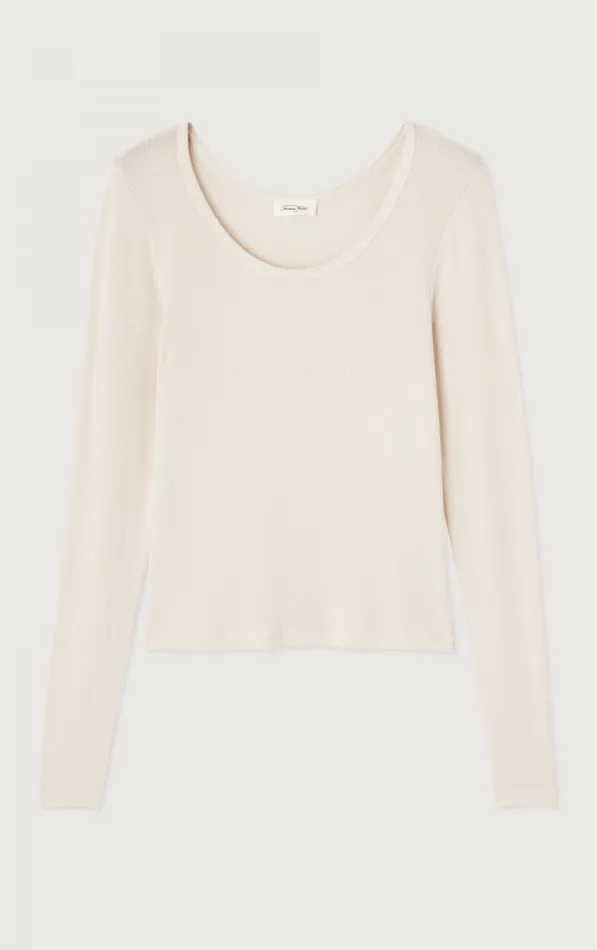 American Vintage Long Sleeve TShirts Women TShirt Azyro Cream