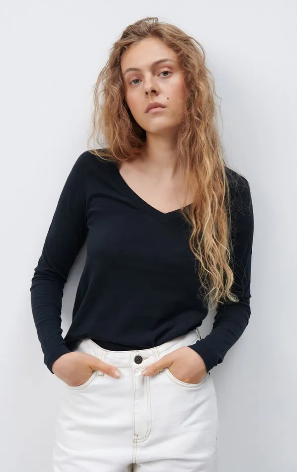 American Vintage Long Sleeve TShirts Women TShirt Gamipy Black