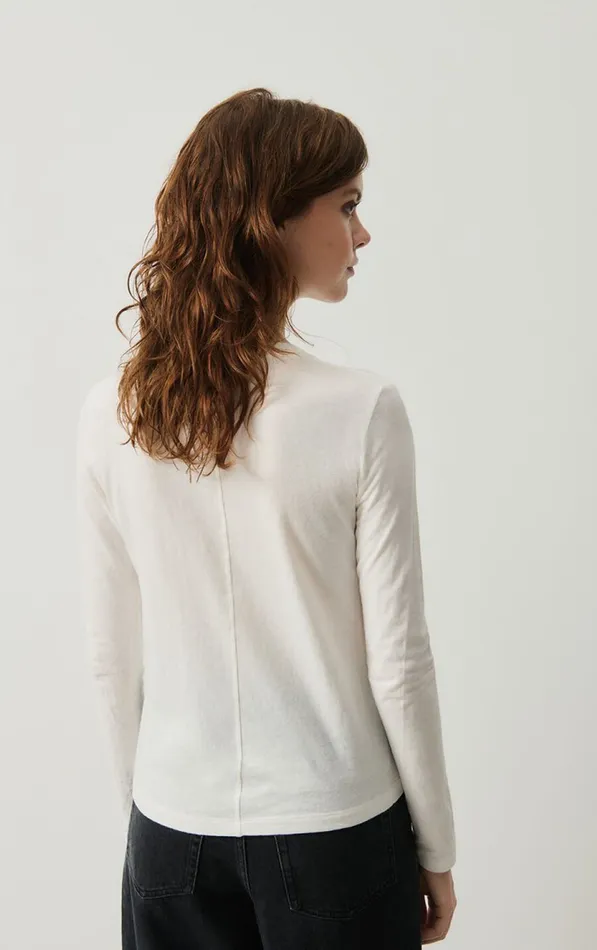 American Vintage Long Sleeve TShirts Women TShirt Gamipy White American Vintage Long Sleeve TShirts Women TShirt Gamipy White
