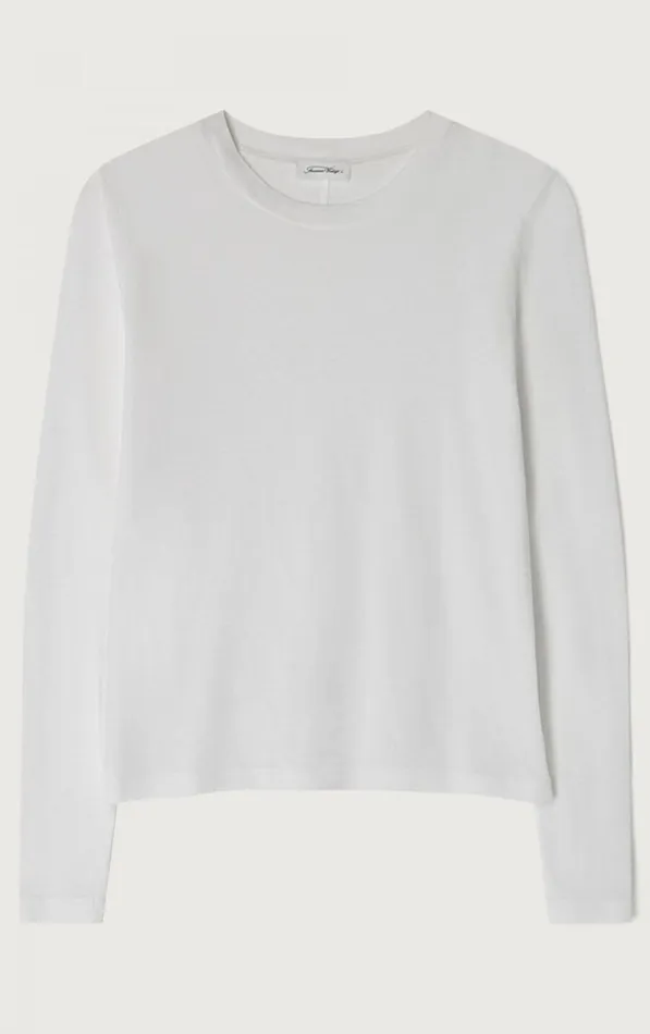 American Vintage Long Sleeve TShirts Women TShirt Gamipy White American Vintage Long Sleeve TShirts Women TShirt Gamipy White