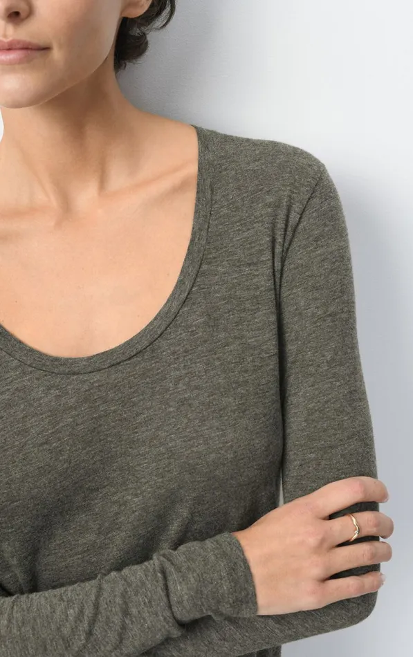 American Vintage Long Sleeve TShirts Women TShirt Jacksonville Melange Charcoal American Vintage Long Sleeve TShirts Women TShirt Jacksonville Melange Charcoal