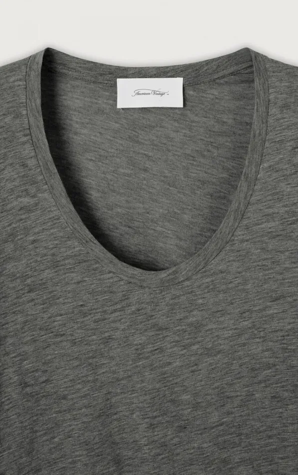 American Vintage Long Sleeve TShirts Women TShirt Jacksonville Melange Charcoal American Vintage Long Sleeve TShirts Women TShirt Jacksonville Melange Charcoal