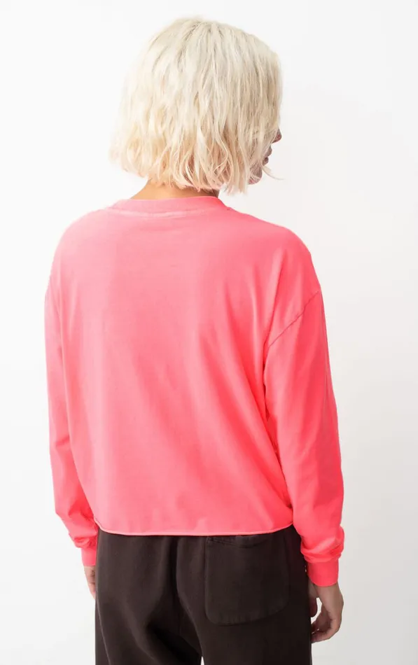 American Vintage Long Sleeve TShirts Women TShirt Pymaz Fluorescent Hortensia