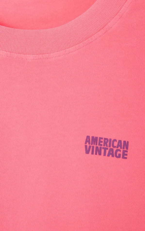 American Vintage Long Sleeve TShirts Women TShirt Pymaz Fluorescent Hortensia