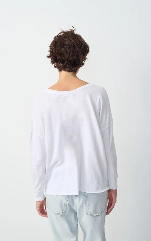 American Vintage Long Sleeve TShirts Women TShirt Sonoma White