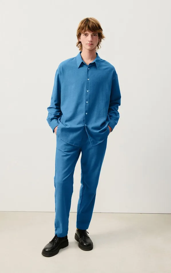 American Vintage Shirts Men Shirt Dakota Melange Mediterranean American Vintage Shirts Men Shirt Dakota Melange Mediterranean