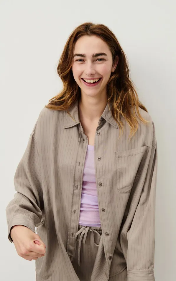 American Vintage Shirts Women Shirt Okyrow Striped Beaver