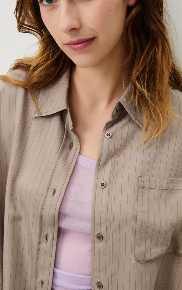 American Vintage Shirts Women Shirt Okyrow Striped Beaver