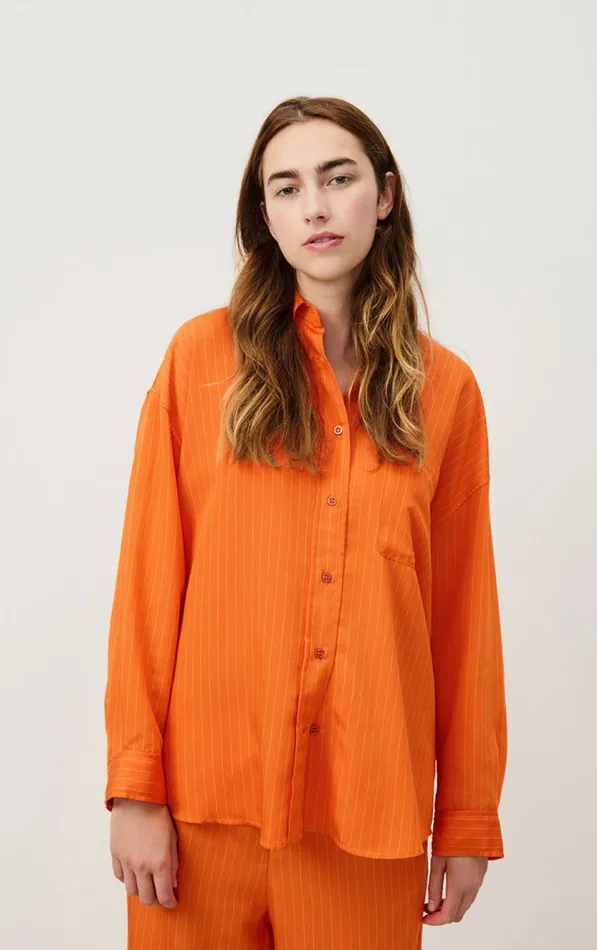American Vintage Shirts Women Shirt Okyrow Striped Cinnamon