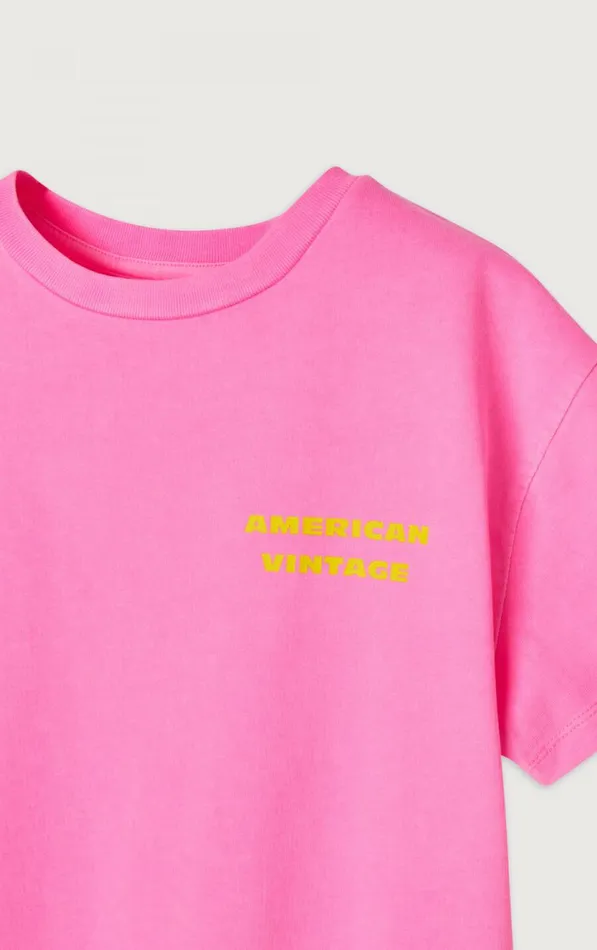 American Vintage Short Sleeve TShirts Kids TShirt Fizvalley Fluo Pink American Vintage Short Sleeve TShirts Kids TShirt Fizvalley Fluo Pink