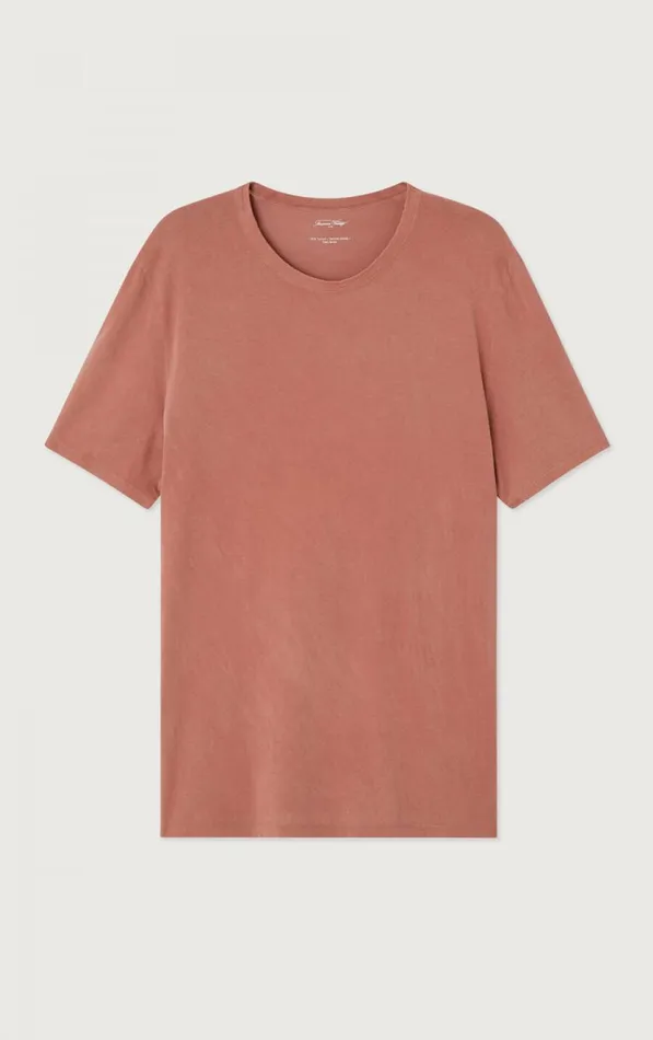 American Vintage Short Sleeve TShirts Men TShirt Devon Vintage Terracotta