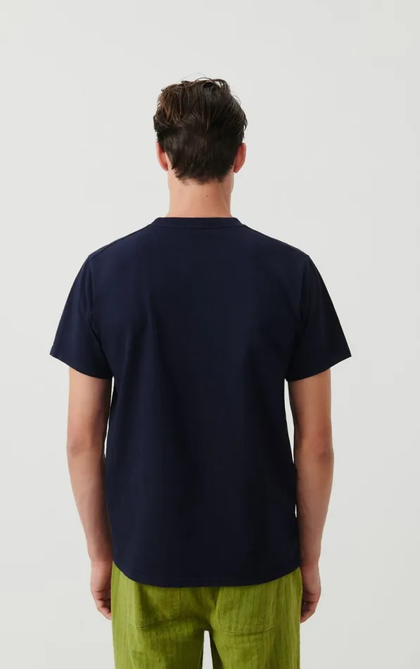 American Vintage Short Sleeve TShirts Men TShirt Fizvalley Navy Vintage