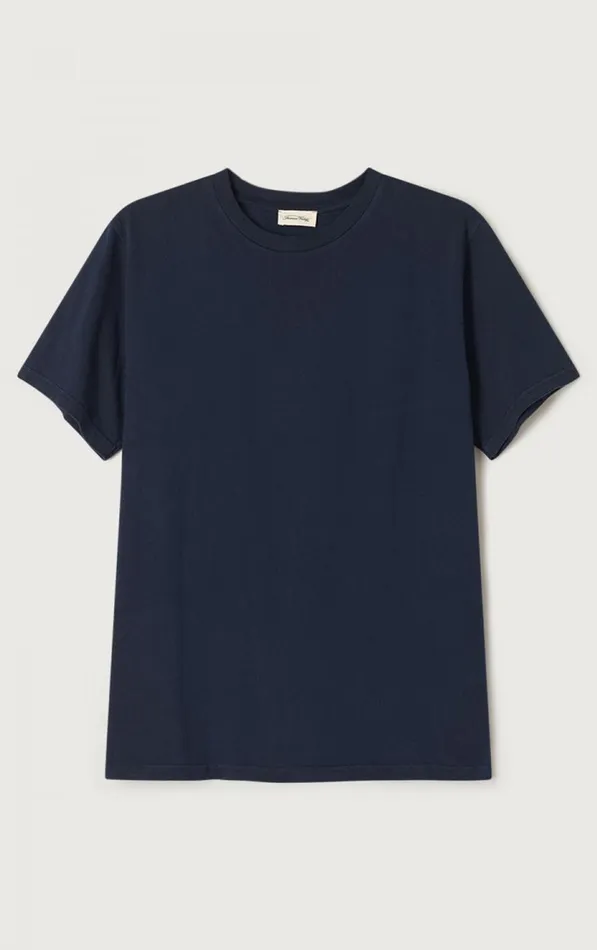 American Vintage Short Sleeve TShirts Men TShirt Fizvalley Navy Vintage