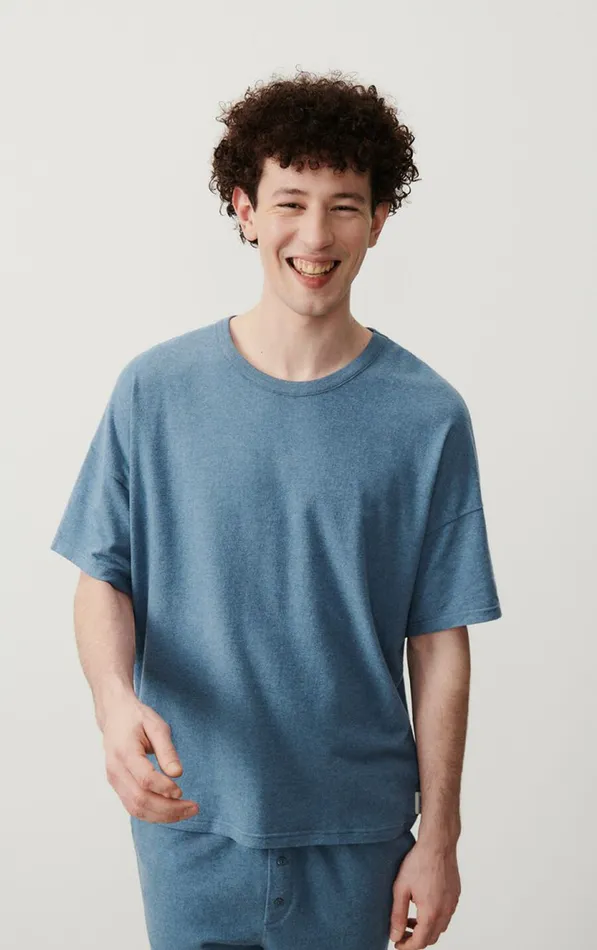 American Vintage Short Sleeve TShirts Men TShirt Ypawood Thunder Melange