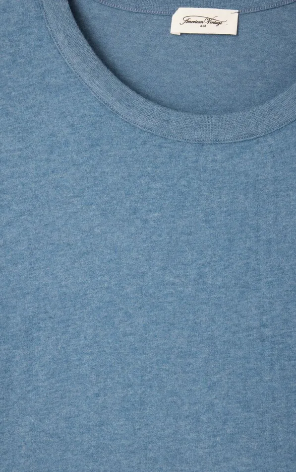American Vintage Short Sleeve TShirts Men TShirt Ypawood Thunder Melange