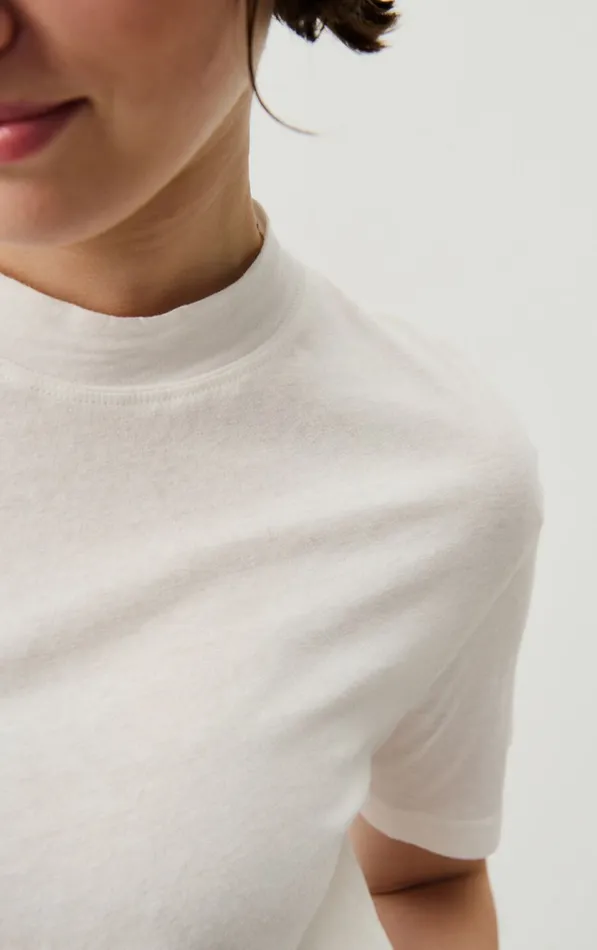 American Vintage Short Sleeve TShirts Women TShirt Aksun White
