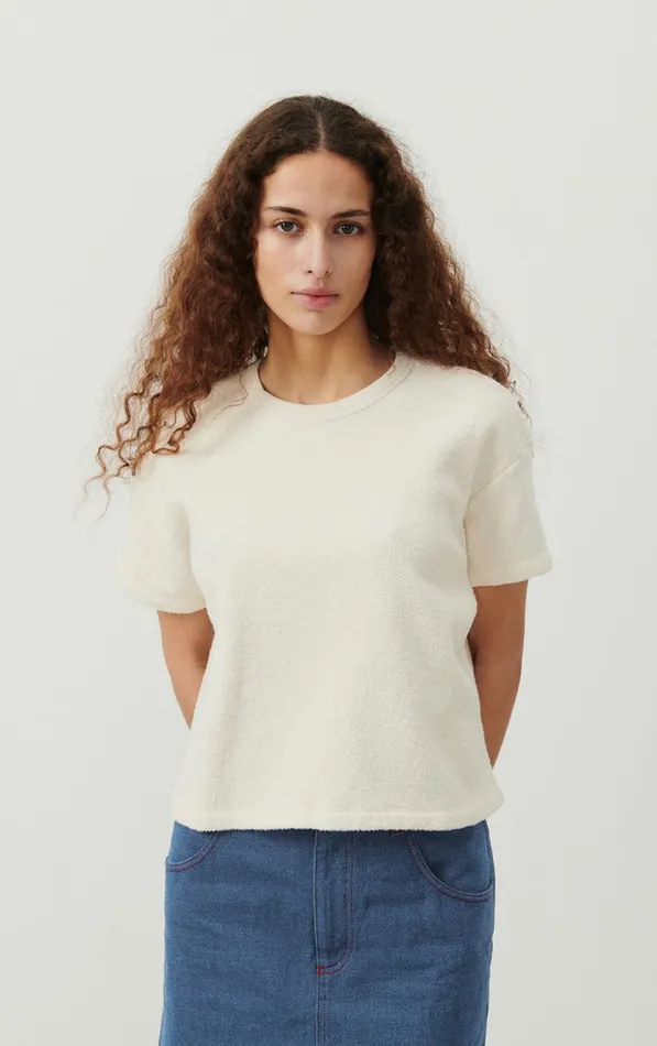 American Vintage Short Sleeve TShirts Women TShirt Bobypark Ecru