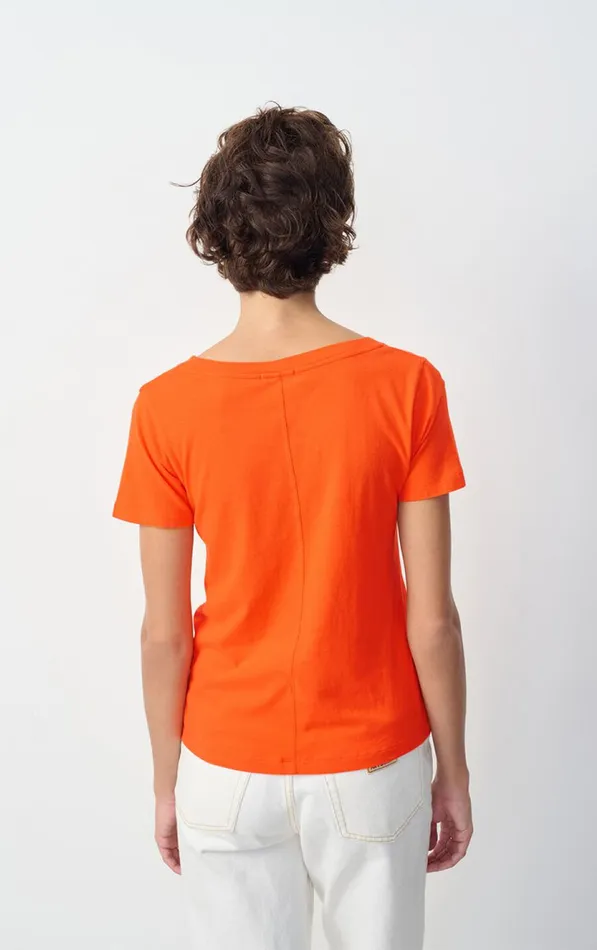 American Vintage Short Sleeve TShirts Women TShirt Gamipy Orange
