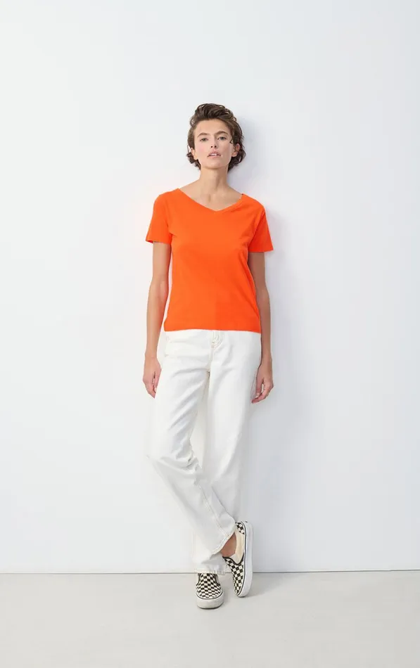 American Vintage Short Sleeve TShirts Women TShirt Gamipy Orange