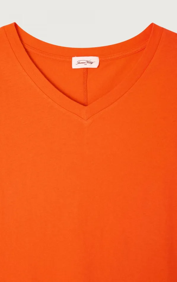 American Vintage Short Sleeve TShirts Women TShirt Gamipy Orange