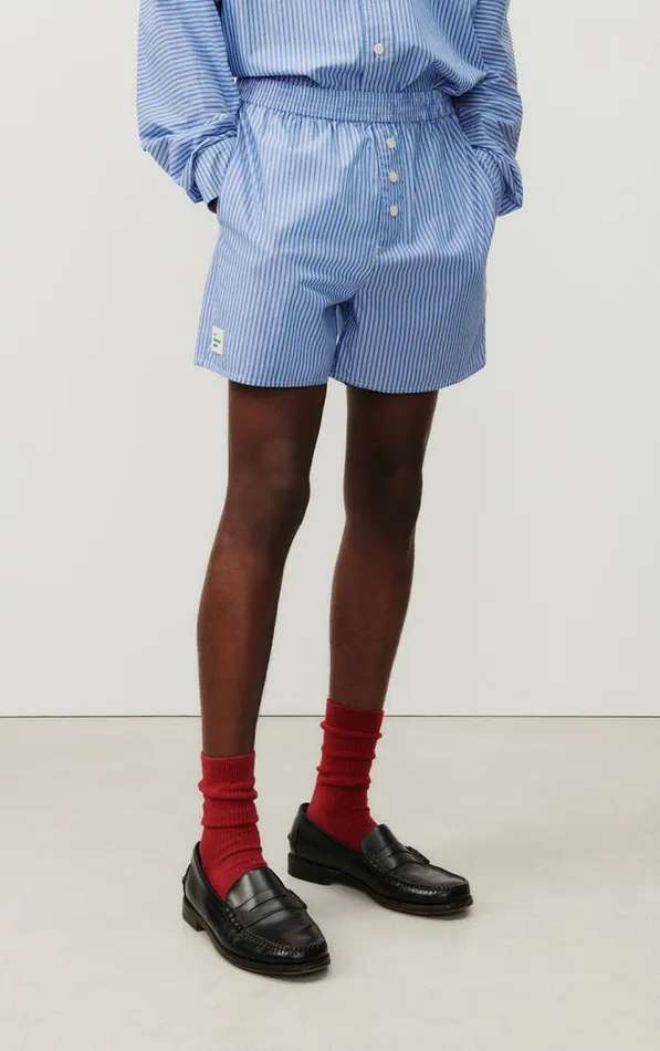 American Vintage Shorts Men Shorts Zatybay Aqua Stripes