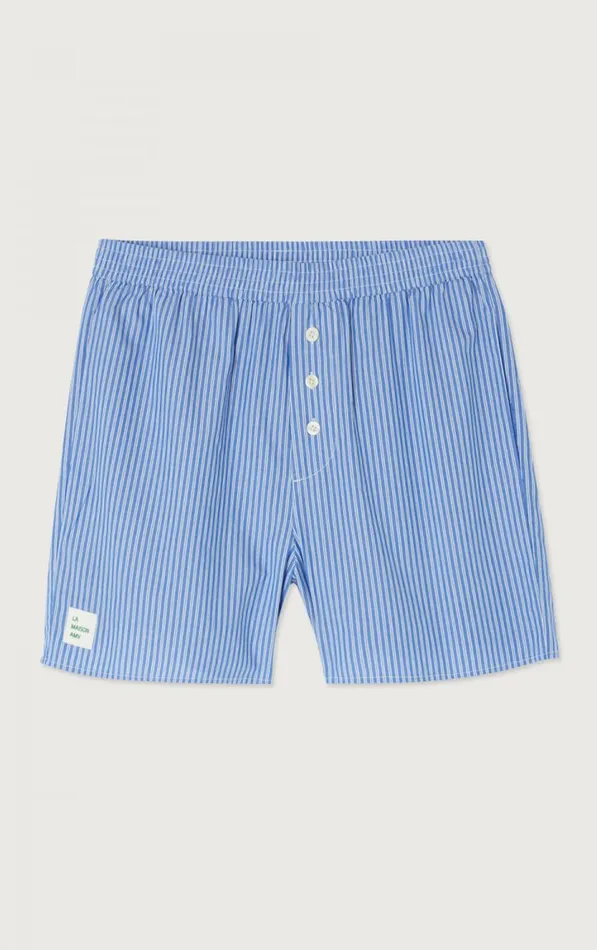 American Vintage Shorts Men Shorts Zatybay Aqua Stripes