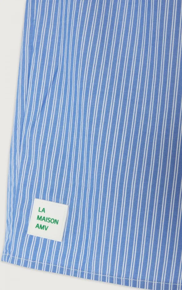 American Vintage Shorts Men Shorts Zatybay Aqua Stripes
