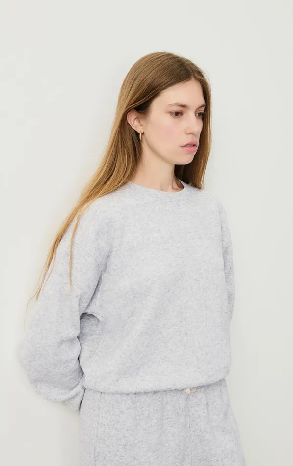American Vintage Sweatshirts Women Sweatshirt Evona Melange Light Grey