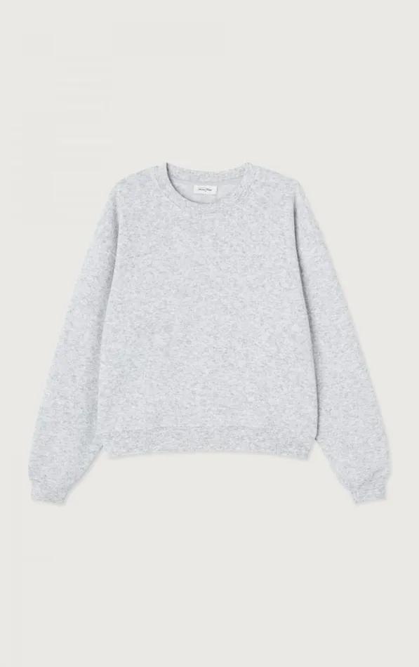 American Vintage Sweatshirts Women Sweatshirt Evona Melange Light Grey American Vintage Sweatshirts Women Sweatshirt Evona Melange Light Grey
