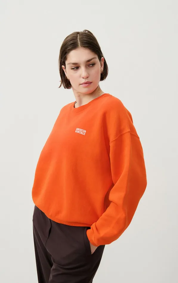 American Vintage Sweatshirts Women Sweatshirt Izubird Vintage Pumpkin