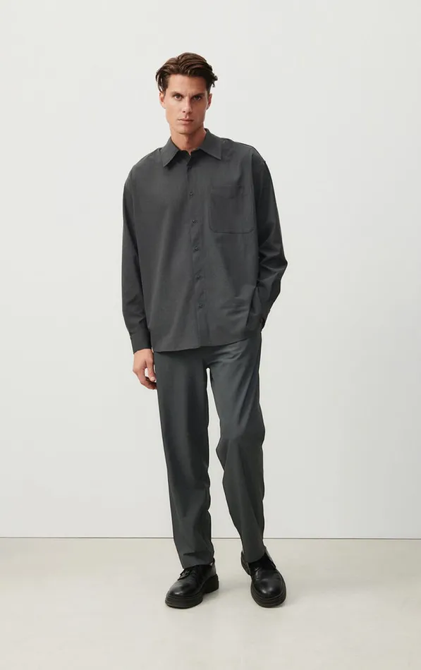 American Vintage Trousers Men Trousers Kabird Melange Charcoal