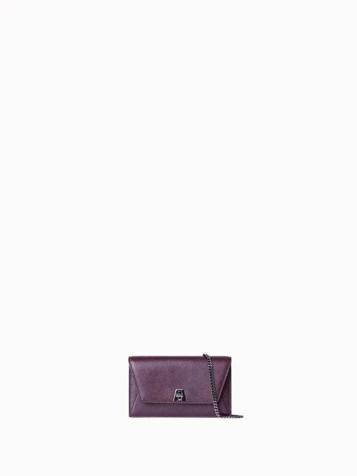 Anouk Clutch Bag In Leather Burgundy Women Akris Mini Bags