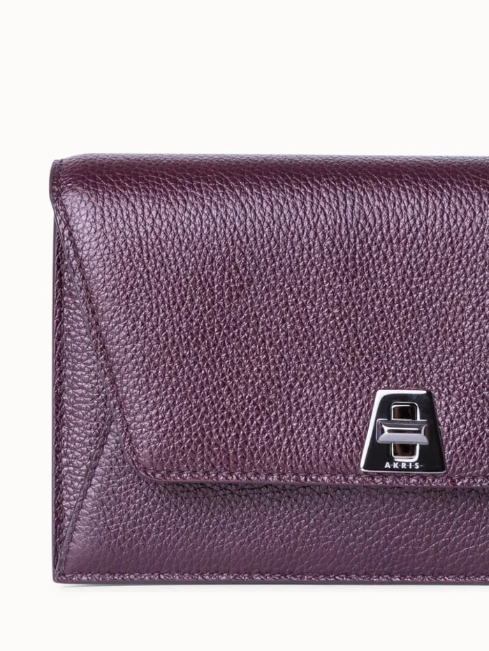 Anouk Clutch Bag In Leather Burgundy Women Akris Mini Bags