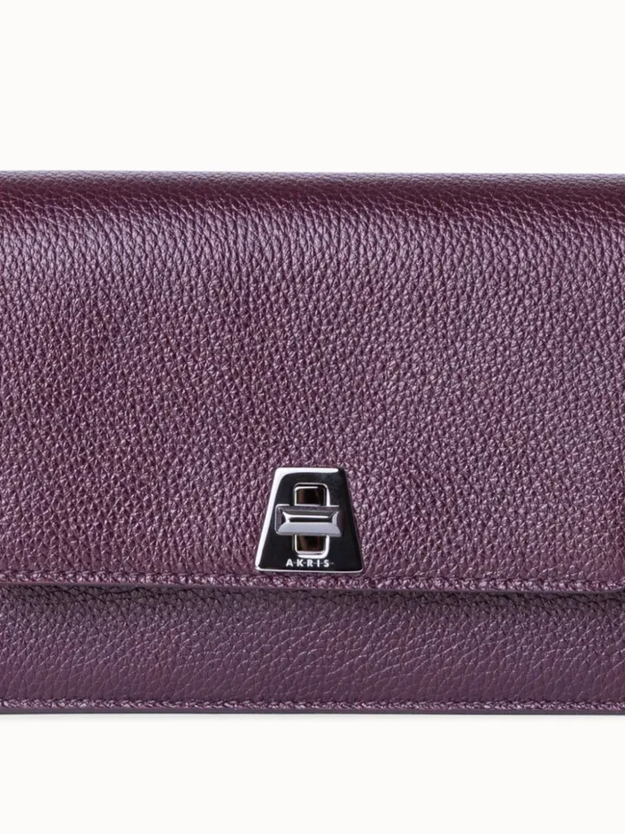 Anouk Clutch Bag In Leather Burgundy Women Akris Mini Bags