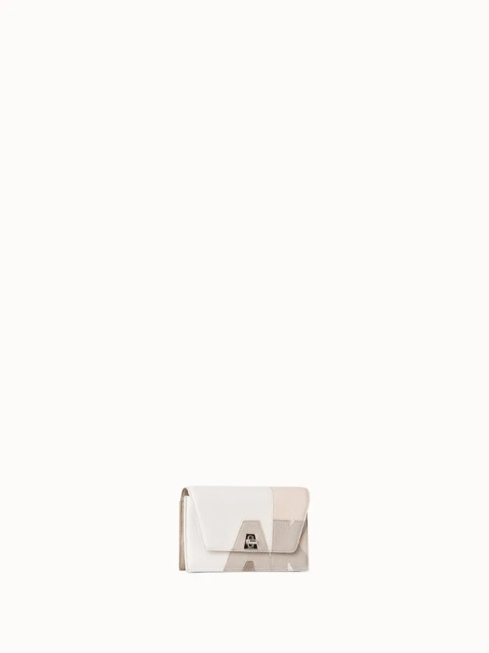Anouk Envelope Bag In Leather Composed Letters Patchwork Light Multicolor Women Akris Crossbody Bags