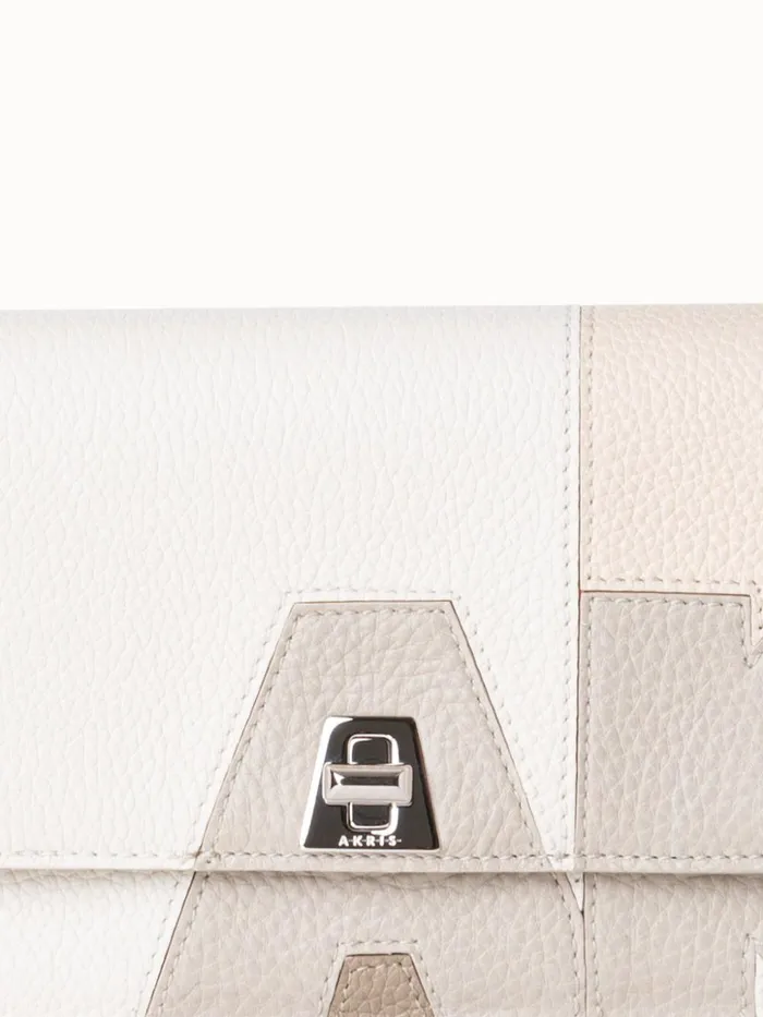 Anouk Envelope Bag In Leather Composed Letters Patchwork Light Multicolor Women Akris Crossbody Bags