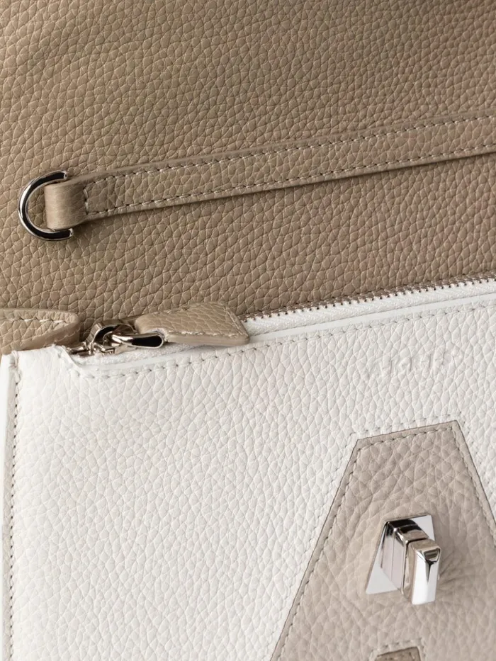 Anouk Envelope Bag In Leather Composed Letters Patchwork Light Multicolor Women Akris Crossbody Bags