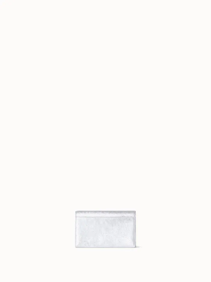 Anouk Envelope Bag In Leather With Lizard Lam Finish Silver Met Women Akris Shoulder Bags