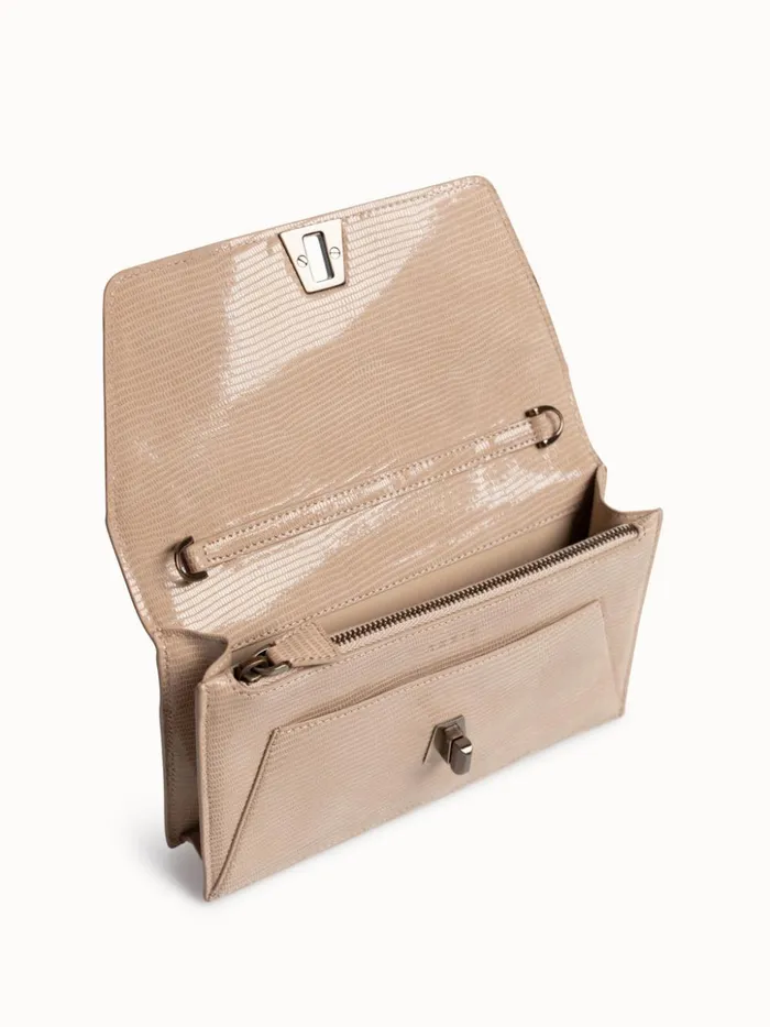 Anouk Envelope Bag With Shiny Lizard Finish Cashmere Women Akris Mini Bags
