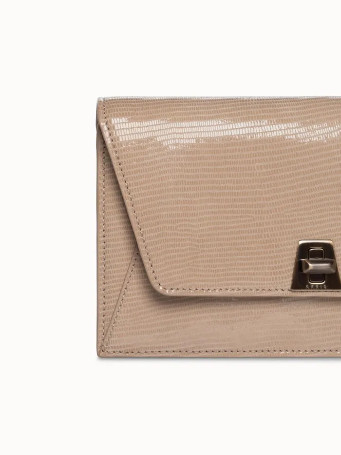 Anouk Envelope Bag With Shiny Lizard Finish Cashmere Women Akris Mini Bags