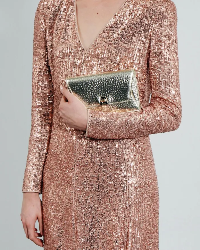 Anouk Envelope In Hammered Leather Stucco Met Women Akris Mini Bags