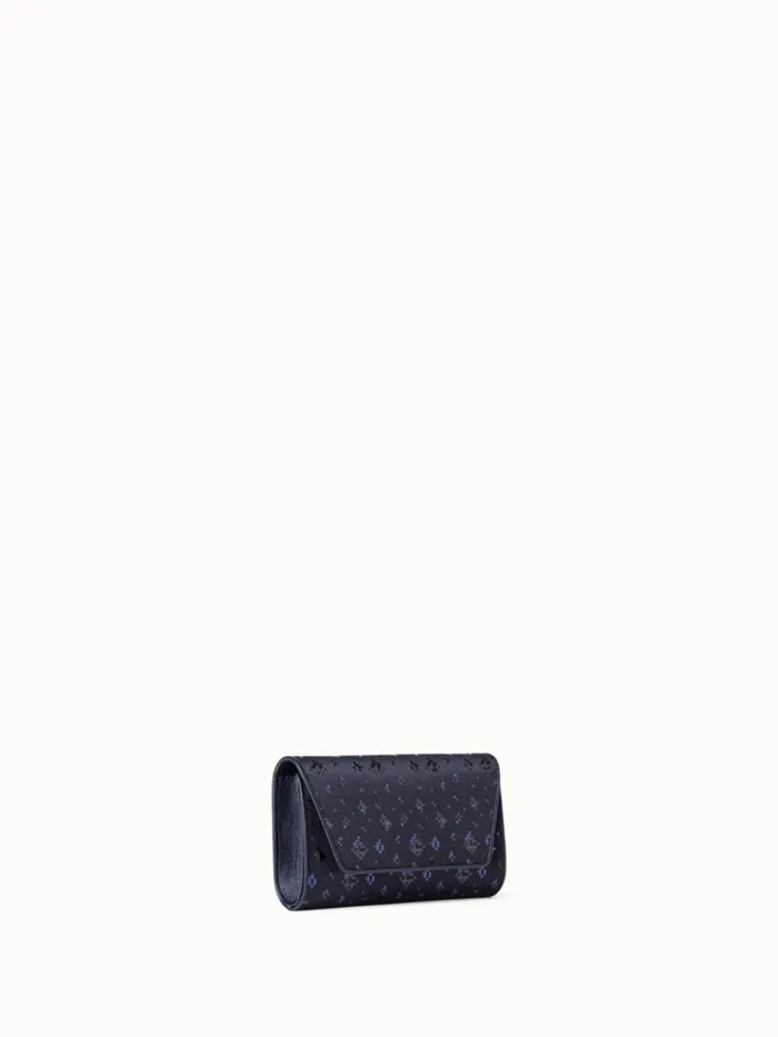 Anouk Mini Clutch In Satin With Shiny Squares Blackdenim Women Akris Shoulder Bags