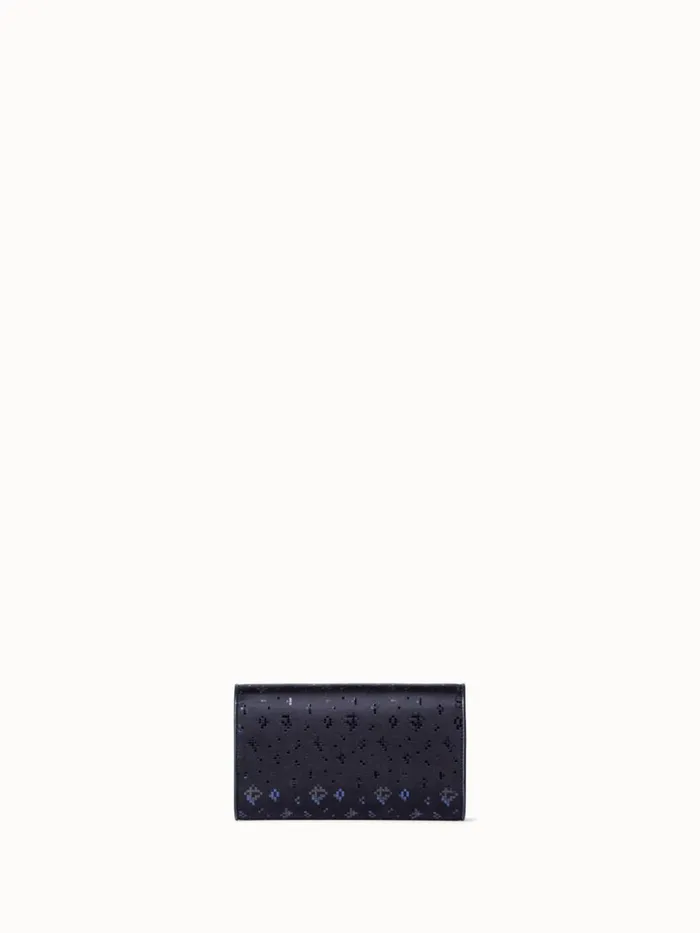 Anouk Mini Clutch In Satin With Shiny Squares Blackdenim Women Akris Shoulder Bags