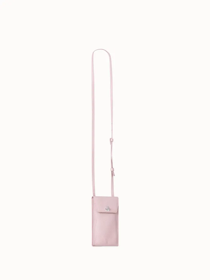 Anouk Phone Pouch In Cervocalf Leather Pale Rose Women Akris Mini Bags