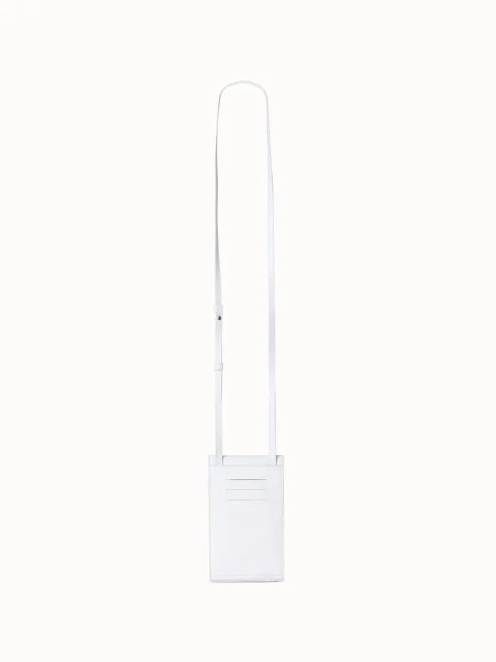 Anouk Phone Pouch In Cervocalf Leather Weiss Women Akris Phone Pouch