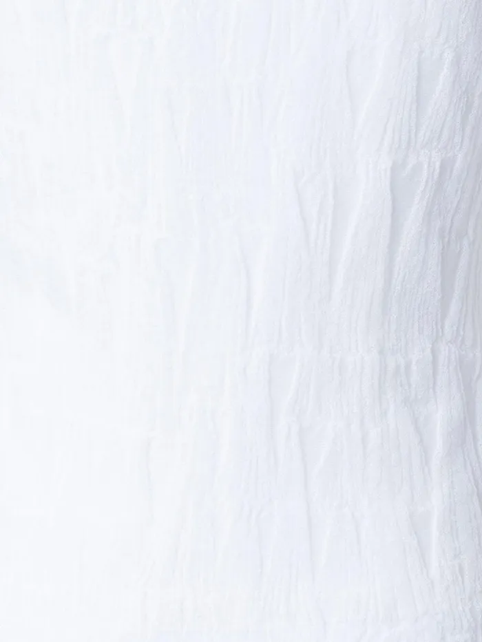 Asagao Knit Sweater In Cotton Blend With SemiSheer Sleeve Ecru Women Akris Knitwear