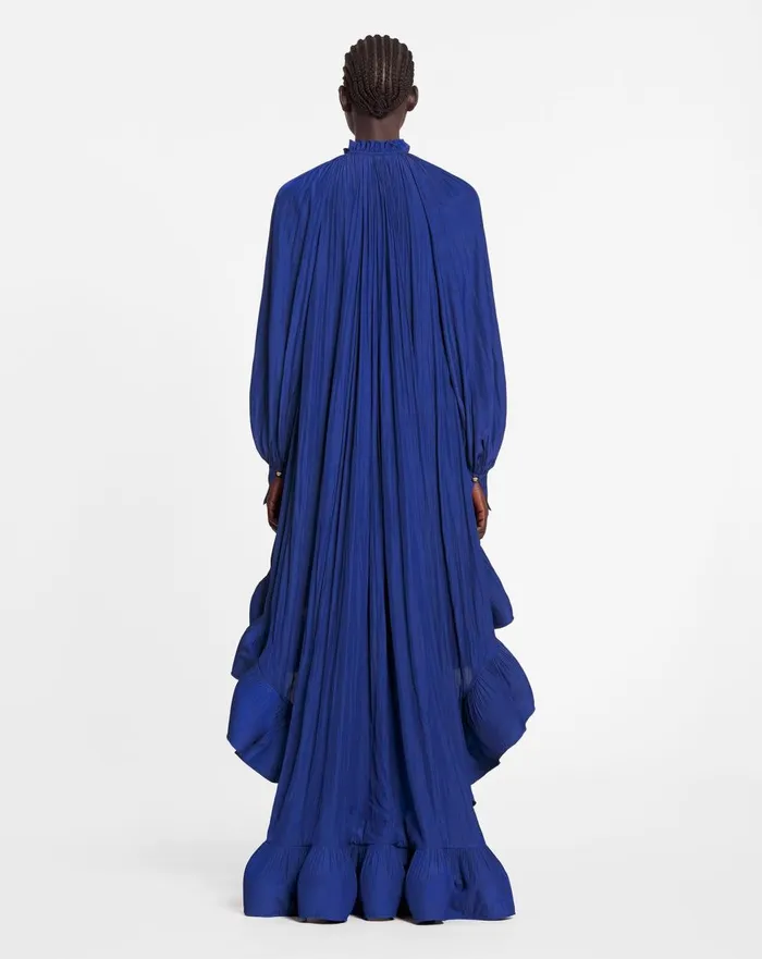 Asymmetrical Charmeuse Dress Indigo Women Lanvin Dresses
