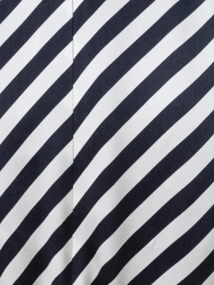Asymmetrical Silk Techno Blend Dress With Diagonal Stripes Ecrublack Women Akris Dresses