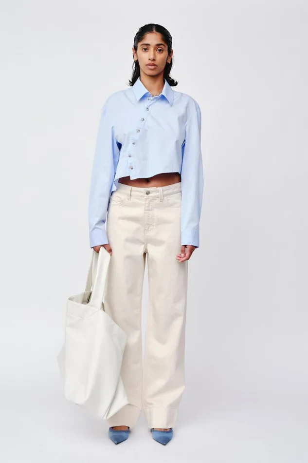 Athena 8211 Chambrey Blue Women Won Hundred Shirts and Blouses