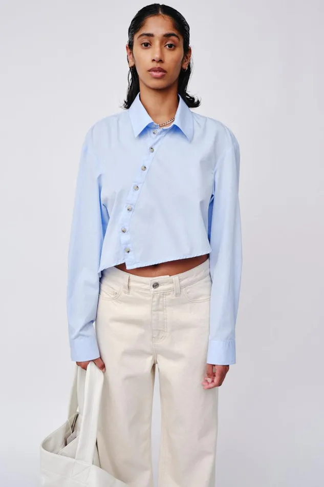 Athena 8211 Chambrey Blue Women Won Hundred Shirts and Blouses